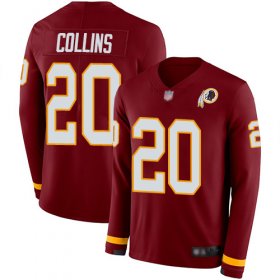 Wholesale Cheap Nike Redskins #20 Landon Collins Burgundy Red Team Color Men\'s Stitched NFL Limited Therma Long Sleeve Jersey