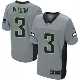 Wholesale Cheap Nike Seahawks #3 Russell Wilson Grey Shadow Youth Stitched NFL Elite Jersey