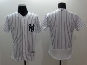 Wholesale Cheap Yankees Blank White Strip Flexbase Authentic Collection Stitched MLB Jersey