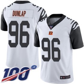 Wholesale Cheap Nike Bengals #96 Carlos Dunlap White Men\'s Stitched NFL Limited Rush 100th Season Jersey