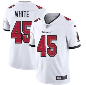 Wholesale Cheap Tampa Bay Buccaneers #45 Devin White Men\'s Nike White Vapor Limited Jersey