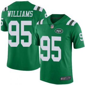 Wholesale Cheap Nike Jets #95 Quinnen Williams Green Men\'s Stitched NFL Limited Rush Jersey