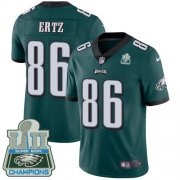 Wholesale Cheap Nike Eagles #86 Zach Ertz Midnight Green Team Color Super Bowl LII Champions Men's Stitched NFL Vapor Untouchable Limited Jersey
