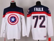 Wholesale Cheap Olympic Team USA #72 Justin Faulk White Captain America Fashion Stitched NHL Jersey