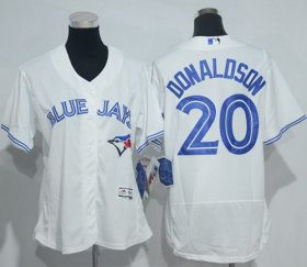 Wholesale Cheap Blue Jays #20 Josh Donaldson White Flexbase Authentic Women\'s Stitched MLB Jersey