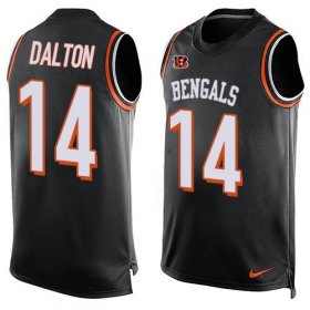 Wholesale Cheap Nike Bengals #14 Andy Dalton Black Team Color Men\'s Stitched NFL Limited Tank Top Jersey