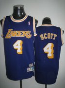 Wholesale Cheap Los Angeles Lakers #4 Byron Scott Purple Swingman Throwback Jersey