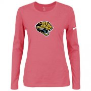 Wholesale Cheap Women's Nike Jacksonville Jaguars Of The City Long Sleeve Tri-Blend NFL T-Shirt Pink