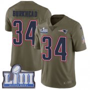 Wholesale Cheap Nike Patriots #34 Rex Burkhead Olive Super Bowl LIII Bound Men's Stitched NFL Limited 2017 Salute To Service Jersey