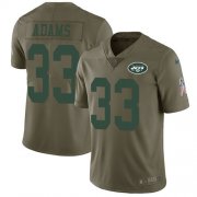 Wholesale Cheap Nike Jets #33 Jamal Adams Olive Youth Stitched NFL Limited 2017 Salute to Service Jersey