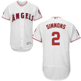 Wholesale Cheap Angels of Anaheim #2 Andrelton Simmons White Flexbase Authentic Collection Stitched MLB Jersey