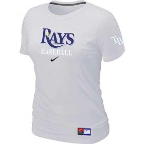 Wholesale Cheap Women\'s Tampa Bay Rays Nike Short Sleeve Practice MLB T-Shirt White