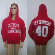 Wholesale Cheap CCM Detroit Red Wings #40 Henrik Zetterberg Red Lace Up Hoodie