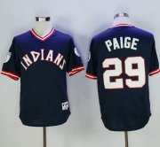 Wholesale Cheap Indians #29 Satchel Paige Navy Blue 1976 Turn Back The Clock Stitched MLB Jersey