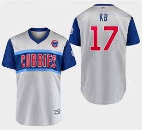 Wholesale Cheap Cubs #17 Kris Bryant Gray \"KB\" 2019 Little League Classic Stitched MLB Jersey