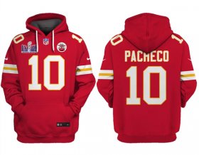 Cheap Men\'s Kansas City Chiefs #10 Isiah Pacheco Red Super Bowl LVIII Patch Limited Edition Hoodie