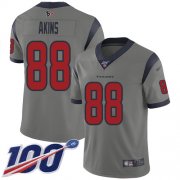 Wholesale Cheap Nike Texans #88 Jordan Akins Gray Men's Stitched NFL Limited Inverted Legend 100th Season Jersey