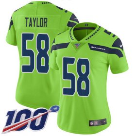 Wholesale Cheap Nike Seahawks #58 Darrell Taylor Green Women\'s Stitched NFL Limited Rush 100th Season Jersey