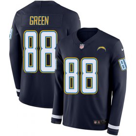 Wholesale Cheap Nike Chargers #88 Virgil Green Navy Blue Team Color Men\'s Stitched NFL Limited Therma Long Sleeve Jersey