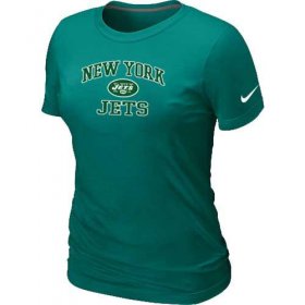 Wholesale Cheap Women\'s Nike New York Jets Heart & Soul NFL T-Shirt Light Green