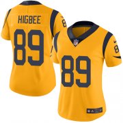 Wholesale Cheap Nike Rams #89 Tyler Higbee Gold Women's Stitched NFL Limited Rush Jersey