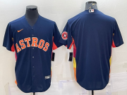 Wholesale Cheap Men's Houston Astros Blank Navy Blue With Patch Stitched MLB Cool Base Nike Jersey