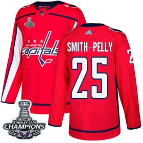 Wholesale Cheap Adidas Capitals #25 Devante Smith-Pelly Red Home Authentic Stanley Cup Final Champions Stitched NHL Jersey