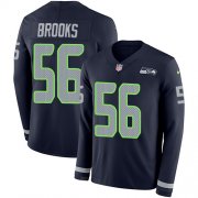 Wholesale Cheap Nike Seahawks #56 Jordyn Brooks Steel Blue Team Color Men's Stitched NFL Limited Therma Long Sleeve Jersey