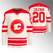 Cheap Men's Calgary Flames #20 Blake Coleman 2023 Cream Classic Primegreen Stitched Jersey