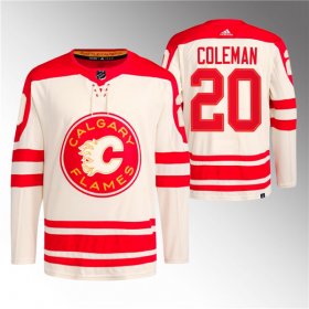 Cheap Men\'s Calgary Flames #20 Blake Coleman 2023 Cream Classic Primegreen Stitched Jersey