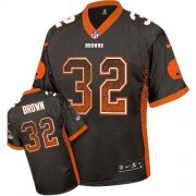 Wholesale Cheap Nike Browns #32 Jim Brown Brown Team Color Men's Stitched NFL Elite Drift Fashion Jersey