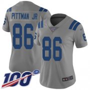 Wholesale Cheap Nike Colts #86 Michael Pittman Jr. Gray Women's Stitched NFL Limited Inverted Legend 100th Season Jersey
