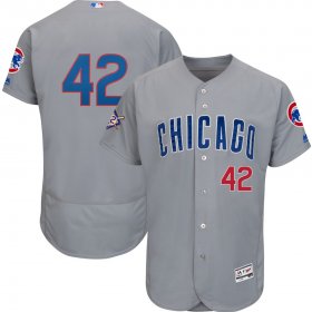Wholesale Cheap Chicago Cubs #42 Majestic 2019 Jackie Robinson Day Flex Base Jersey Gray
