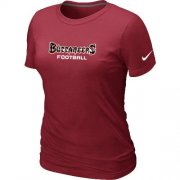Wholesale Cheap Women's Nike Tampa Bay Buccaneers Sideline Legend Authentic Font T-Shirt Red