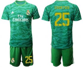 Wholesale Cheap Real Madrid #25 Courtois Green Goalkeeper Soccer Club Jersey