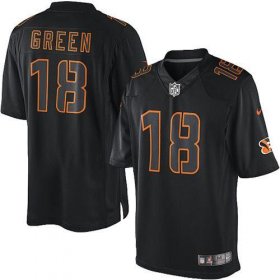 Wholesale Cheap Nike Bengals #18 A.J. Green Black Men\'s Stitched NFL Impact Limited Jersey