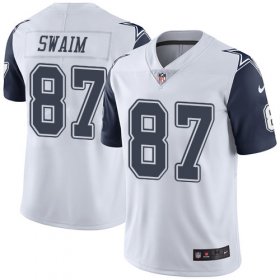 Wholesale Cheap Nike Cowboys #87 Geoff Swaim White Men\'s Stitched NFL Limited Rush Jersey