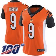 Wholesale Cheap Nike Bengals #9 Joe Burrow Orange Alternate Women's Stitched NFL 100th Season Vapor Untouchable Limited Jersey