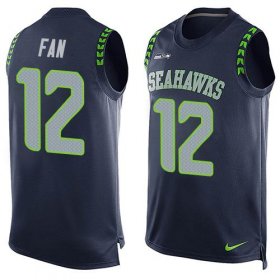 Wholesale Cheap Nike Seahawks #12 Fan Steel Blue Team Color Men\'s Stitched NFL Limited Tank Top Jersey