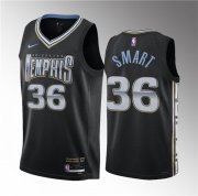 Wholesale Cheap Men's Memphis Grizzlies #36 Marcus Smart Black 2023 Draft City Edition Stitched Basketball Jersey1
