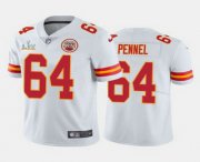 Wholesale Cheap Men's Kansas City Chiefs #64 Mike Pennel White 2021 Super Bowl LV Limited Stitched NFL Jersey