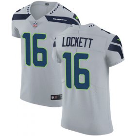 Wholesale Cheap Nike Seahawks #16 Tyler Lockett Grey Alternate Men\'s Stitched NFL Vapor Untouchable Elite Jersey