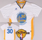 Wholesale Cheap Men's Golden State Warriors #30 Stephen Curry White Short-Sleeved 2016 The NBA Finals Patch Jersey