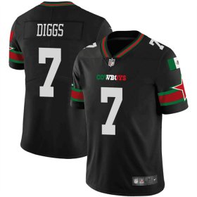 Wholesale Cheap Men\'s Dallas Cowboys #7 Trevon Diggs Black Mexico Vapor Limited Stitched Football Jersey