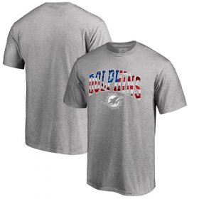 Wholesale Cheap Men\'s Miami Dolphins Pro Line by Fanatics Branded Heathered Gray Banner Wave T-Shirt