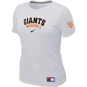 Wholesale Cheap Women\'s San Francisco Giants Nike Short Sleeve Practice MLB T-Shirt White