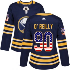 Wholesale Cheap Adidas Sabres #90 Ryan O\'Reilly Navy Blue Home Authentic USA Flag Women\'s Stitched NHL Jersey
