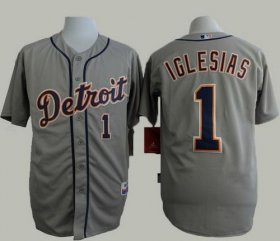 Wholesale Cheap Tigers #1 Jose Iglesias Grey Cool Base Stitched MLB Jersey