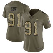 Wholesale Cheap Nike Eagles #91 Fletcher Cox Olive/Camo Women's Stitched NFL Limited 2017 Salute to Service Jersey