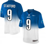Wholesale Cheap Nike Lions #9 Matthew Stafford Blue/White Men's Stitched NFL Elite Fadeaway Fashion Jersey